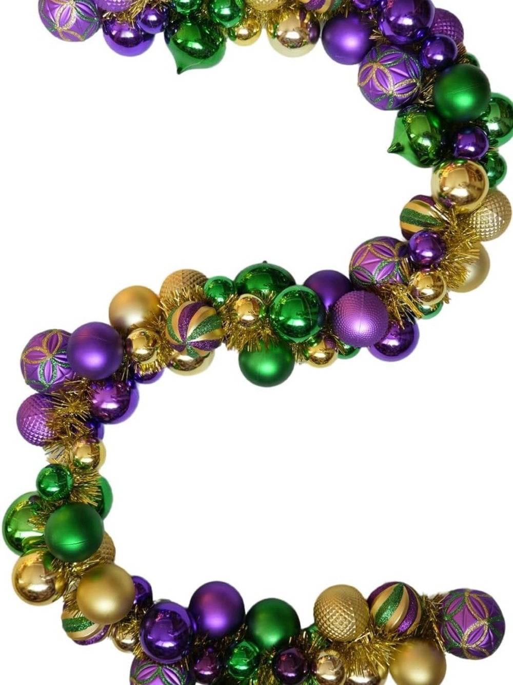 Festive Purple, Green & Gold Bead Garland - Mardi Gras